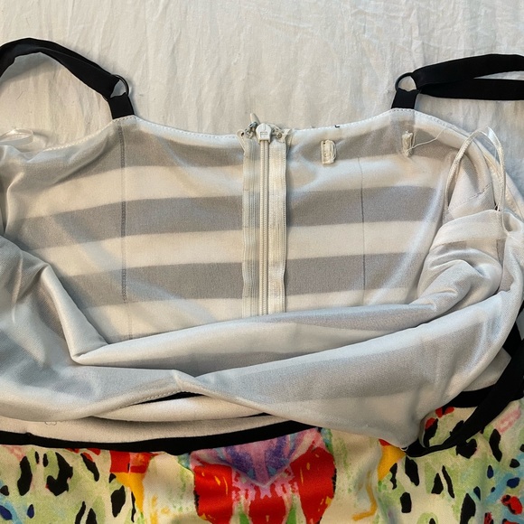 Eclectic Striped Abstract Body Con Mini Dress Women Small - Picture 6 of 6